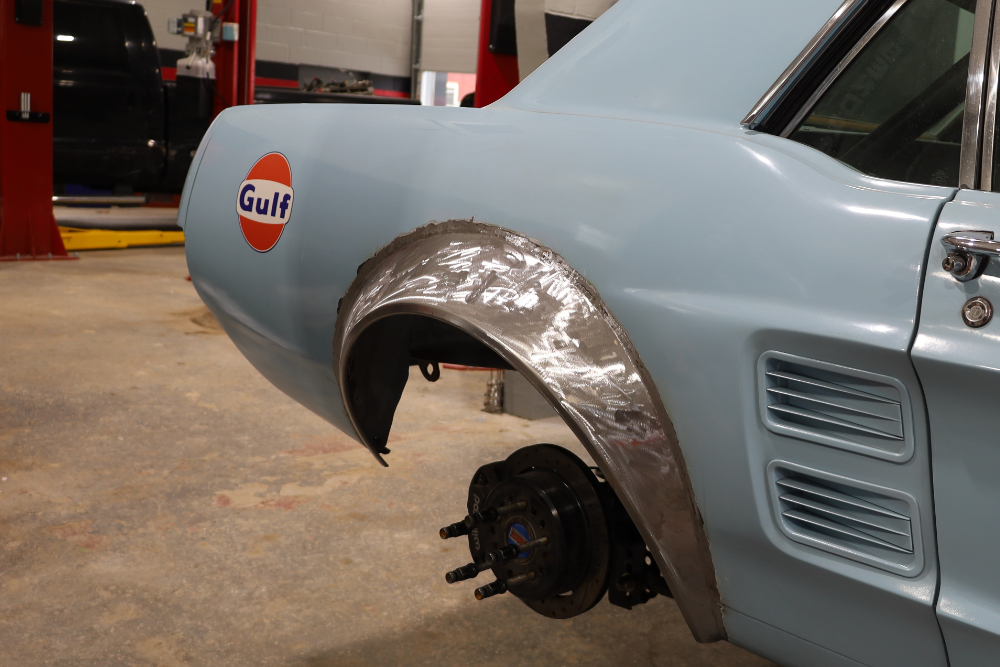 Rear three-quarter view of the Plymouth Barracuda